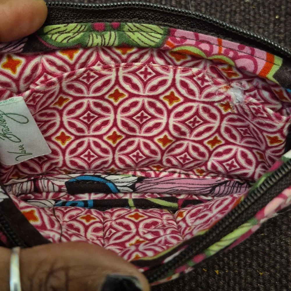 VERA BRADLEY zip Top Tech Case Mod Floral Pink Wristlet Mini Clutch Wallet